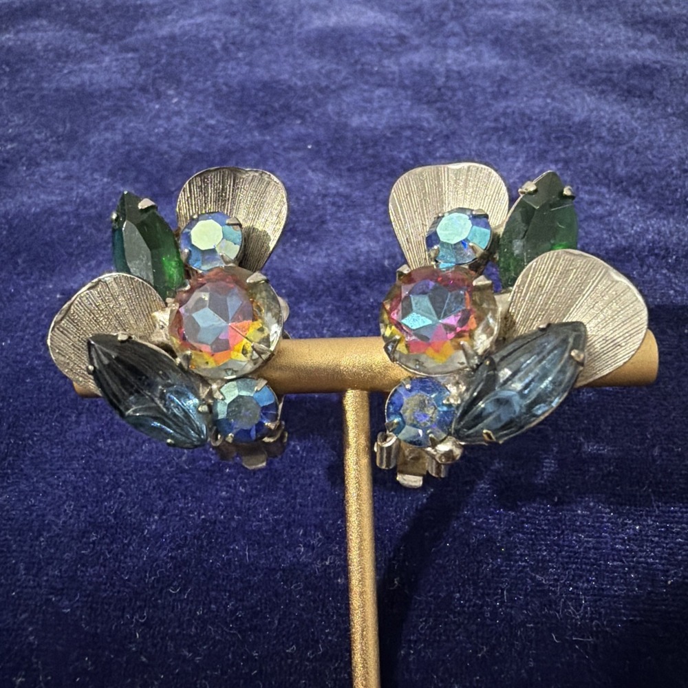 Verified JULIANA D&E Delizza Elster Earrings Leaf Watermelon Blue Green